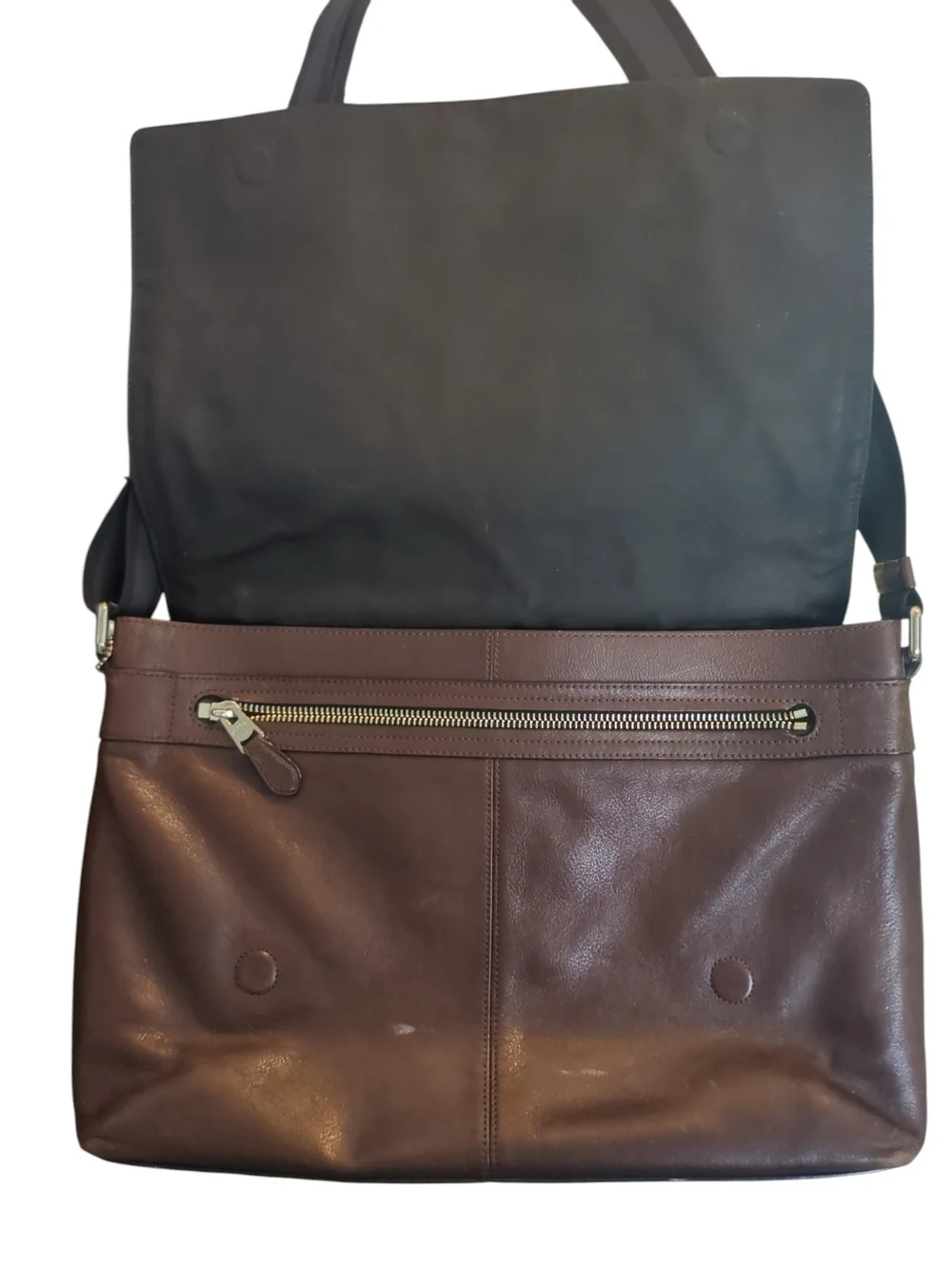 Coach Brown Leather Messenger Bag Laptop Briefcase Crossbody Preppy Old Money